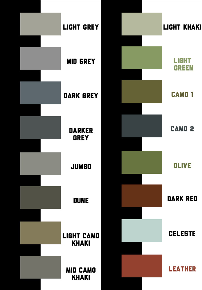 Broadarrow V1 colours